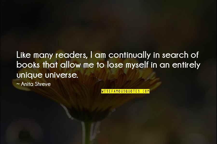 Me Unique Quotes By Anita Shreve: Like many readers, I am continually in search