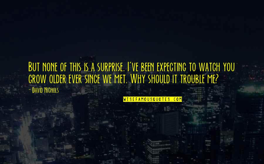 Me Watch You Watch Me Quotes By David Nichols: But none of this is a surprise. I've