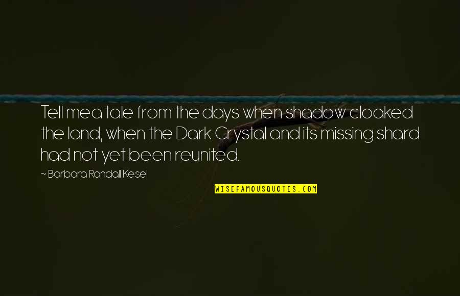 Mea Quotes By Barbara Randall Kesel: Tell mea tale from the days when shadow