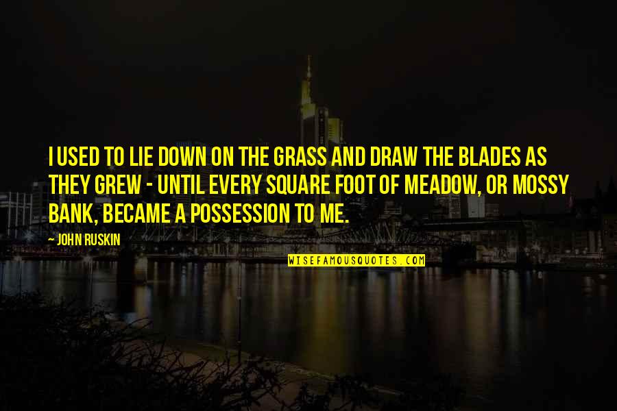 Meadow Quotes By John Ruskin: I used to lie down on the grass