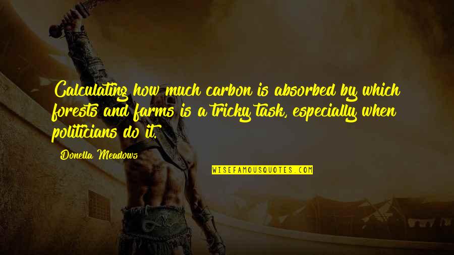 Meadows Quotes By Donella Meadows: Calculating how much carbon is absorbed by which Meadows Quotes By Donella Meadows: Calculating how much carbon is absorbed by which