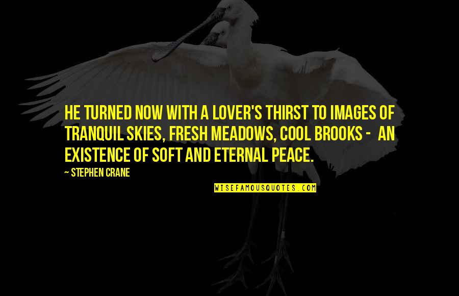 Meadows Quotes By Stephen Crane: He turned now with a lover's thirst to Meadows Quotes By Stephen Crane: He turned now with a lover's thirst to