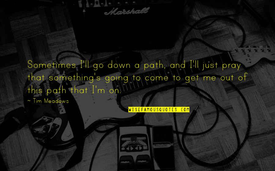 Meadows Quotes By Tim Meadows: Sometimes I'll go down a path, and I'll Meadows Quotes By Tim Meadows: Sometimes I'll go down a path, and I'll