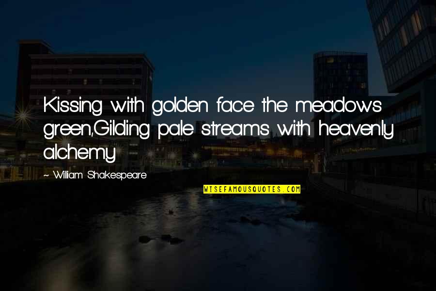 Meadows Quotes By William Shakespeare: Kissing with golden face the meadows green,Gilding pale Meadows Quotes By William Shakespeare: Kissing with golden face the meadows green,Gilding pale