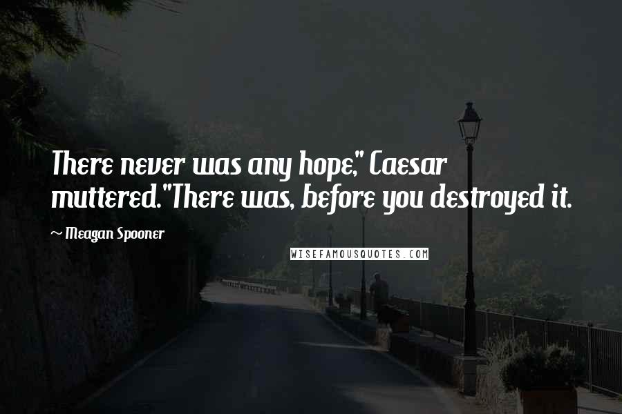 Meagan Spooner quotes: There never was any hope," Caesar muttered."There was, before you destroyed it.