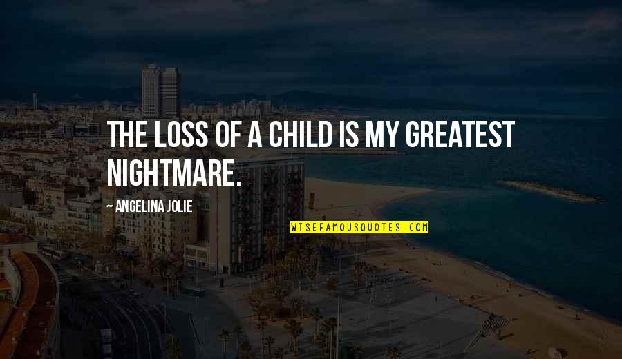 Mean Ginger Quotes By Angelina Jolie: The loss of a child is my greatest