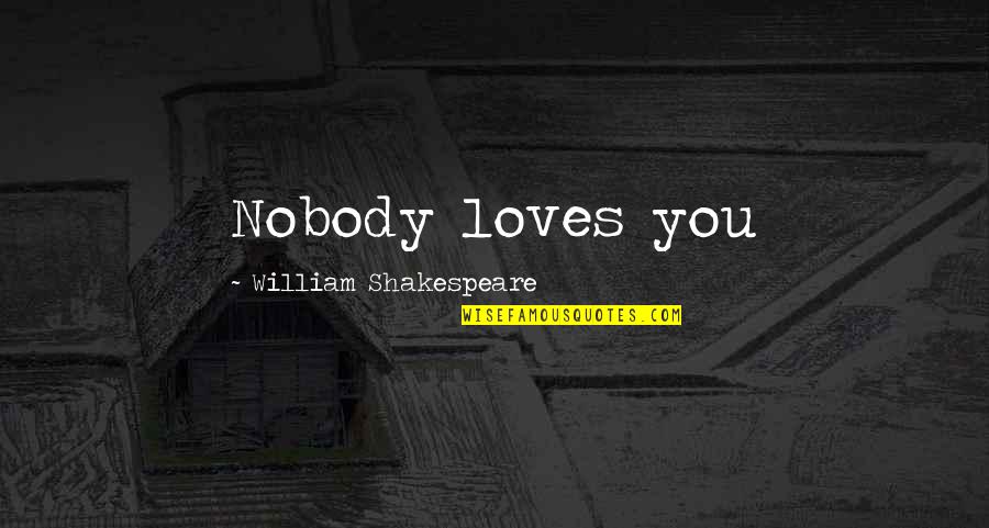 Mean Insults Quotes By William Shakespeare: Nobody loves you