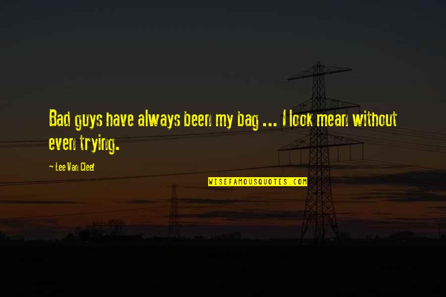 Mean Look Quotes By Lee Van Cleef: Bad guys have always been my bag ...