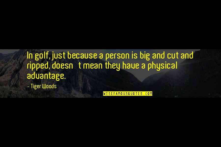 Mean Person Quotes By Tiger Woods: In golf, just because a person is big