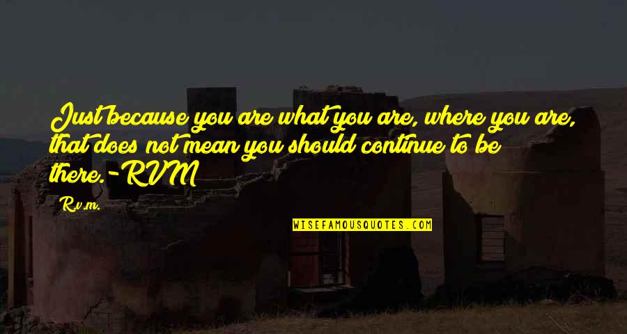 Mean Quotes And Quotes By R.v.m.: Just because you are what you are, where