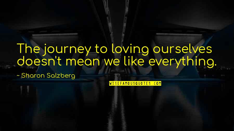 Mean Quotes And Quotes By Sharon Salzberg: The journey to loving ourselves doesn't mean we