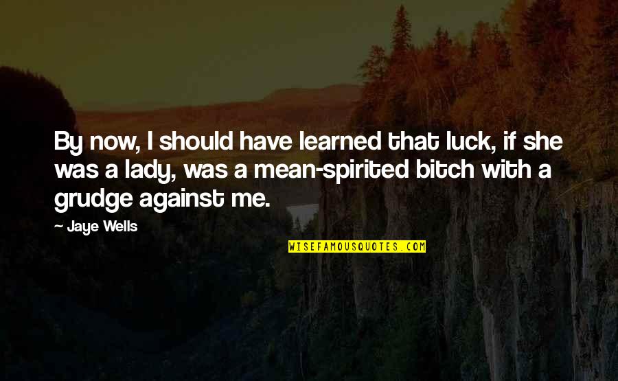 Mean Spirited Quotes By Jaye Wells: By now, I should have learned that luck,