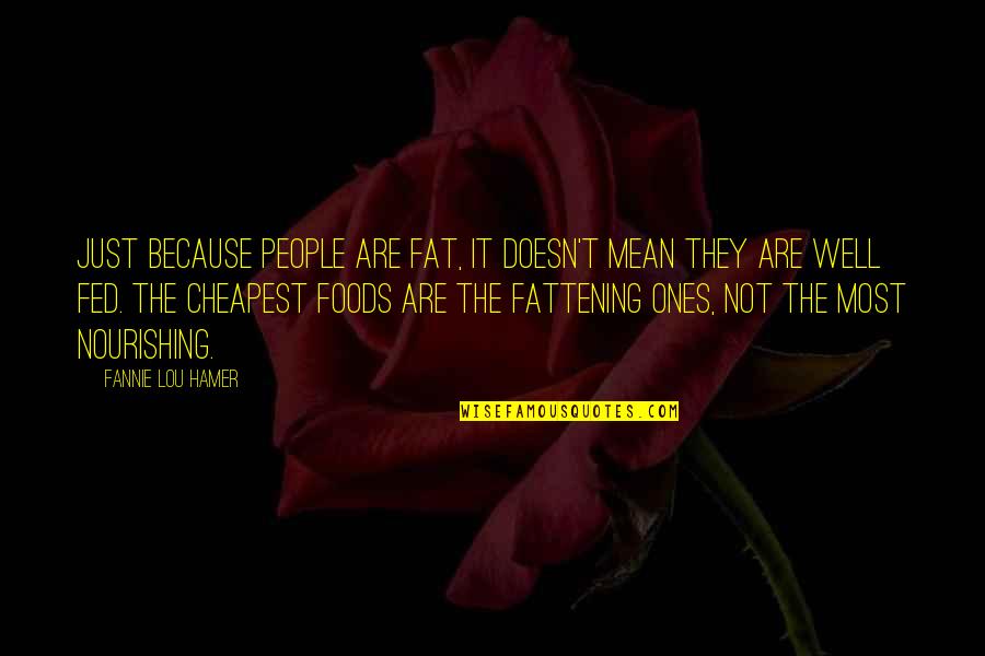 Mean Well Quotes By Fannie Lou Hamer: Just because people are fat, it doesn't mean