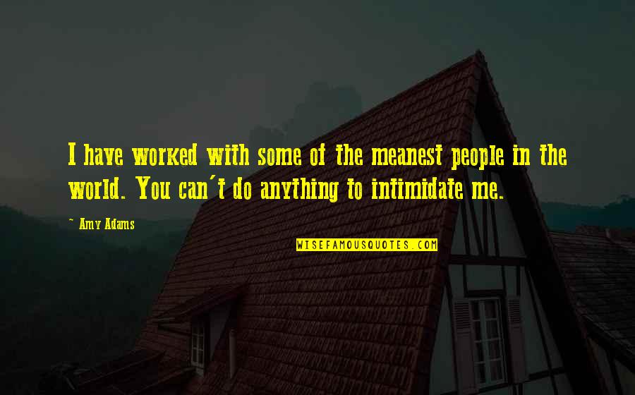 Meanest Quotes By Amy Adams: I have worked with some of the meanest
