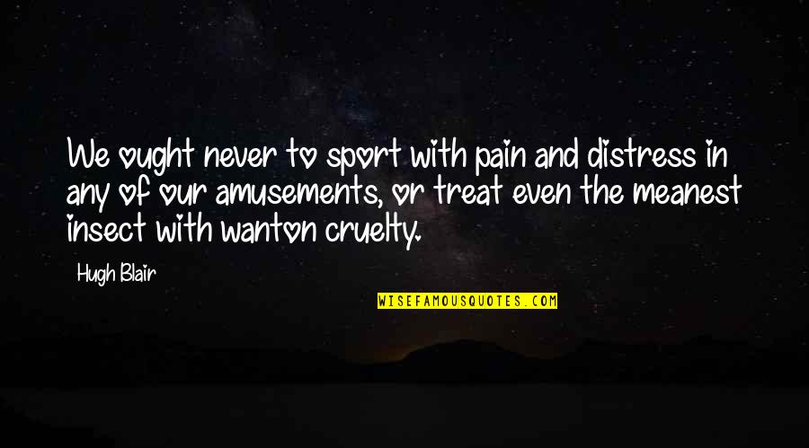 Meanest Quotes By Hugh Blair: We ought never to sport with pain and