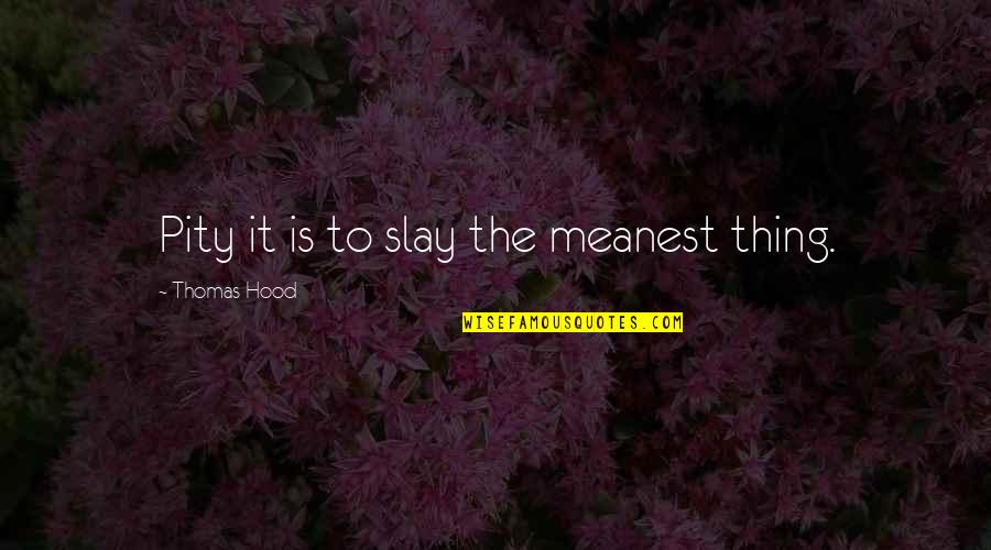 Meanest Quotes By Thomas Hood: Pity it is to slay the meanest thing.