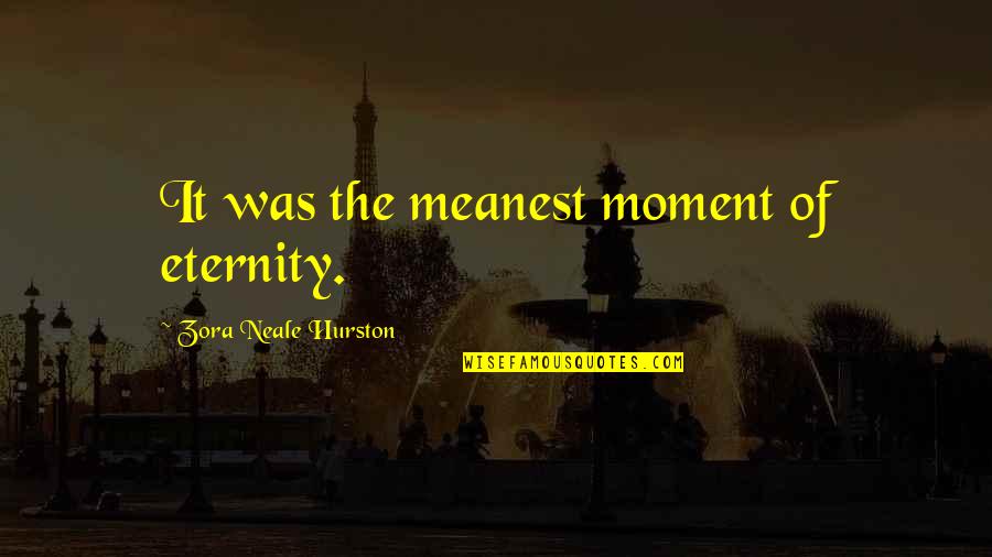 Meanest Quotes By Zora Neale Hurston: It was the meanest moment of eternity.