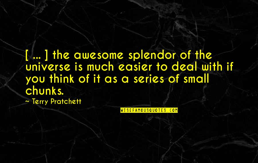 Meanest Sarcastic Quotes By Terry Pratchett: [ ... ] the awesome splendor of the