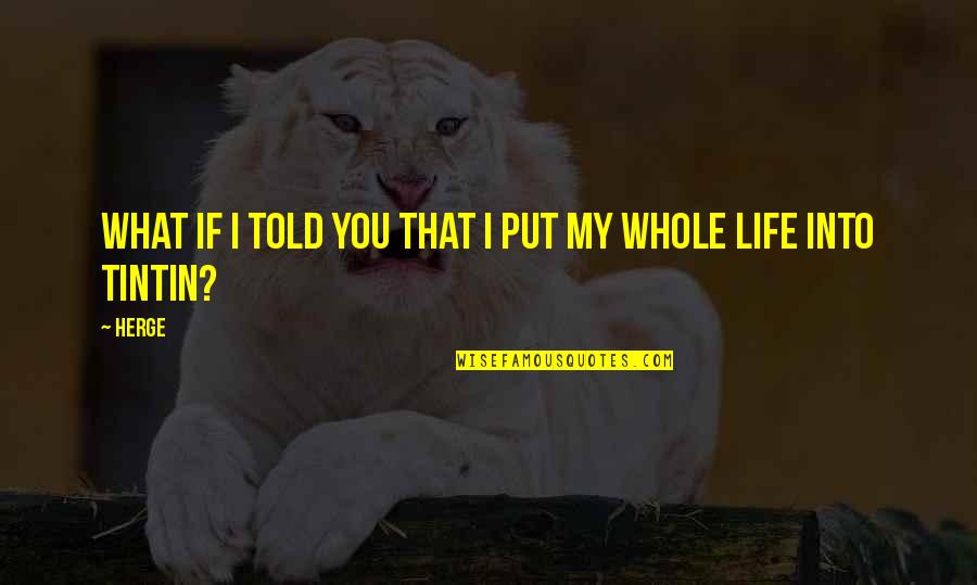 Meanies By Joy Quotes By Herge: What if I told you that I put