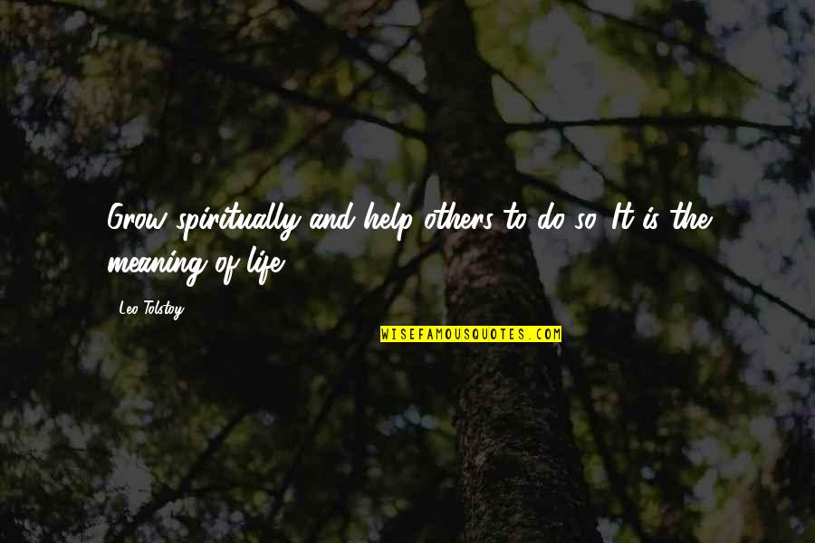 Meaning And Life Quotes By Leo Tolstoy: Grow spiritually and help others to do so.