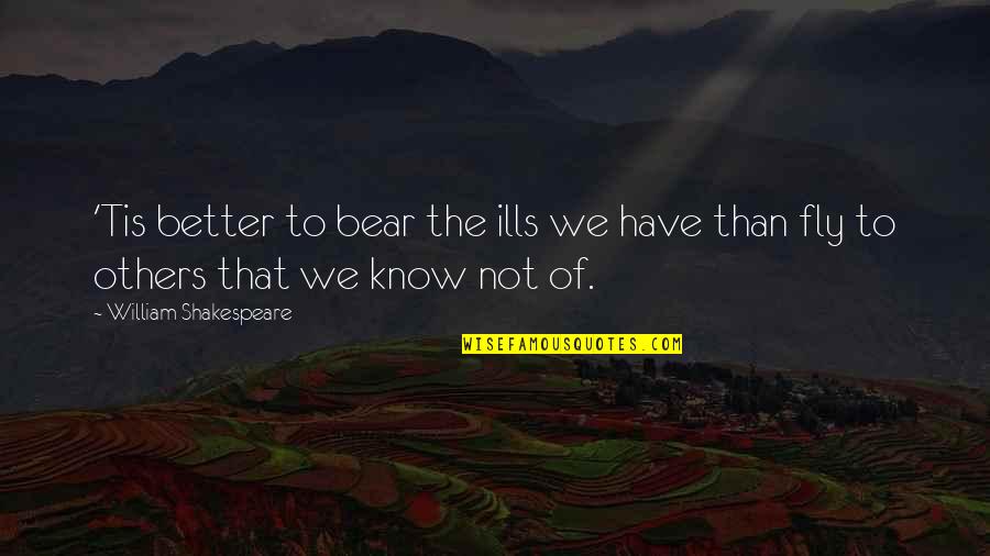 Meaning Nothing To Someone Tumblr Quotes By William Shakespeare: 'Tis better to bear the ills we have