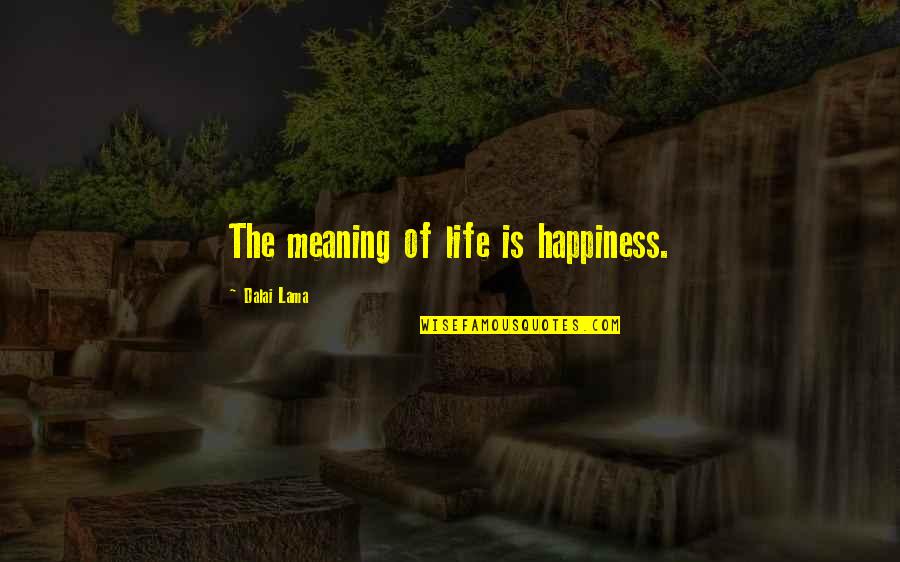 Meaning Of Happiness Quotes By Dalai Lama: The meaning of life is happiness.