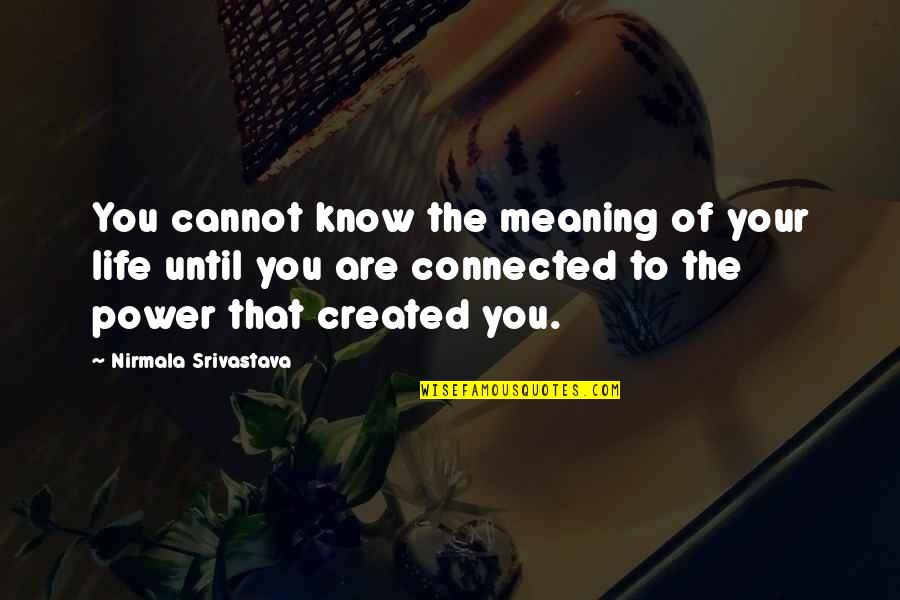 Meaning Of The Life Quotes By Nirmala Srivastava: You cannot know the meaning of your life