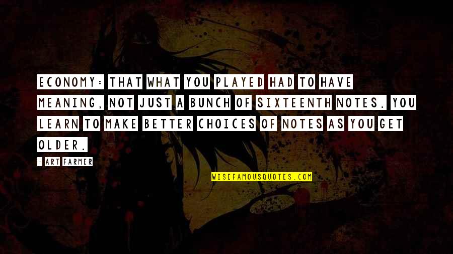 Meaning Of You Quotes By Art Farmer: Economy: that what you played had to have Meaning Of You Quotes By Art Farmer: Economy: that what you played had to have