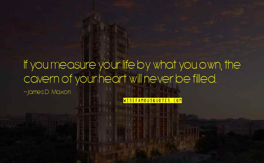 Meaning Of You Quotes By James D. Maxon: If you measure your life by what you Meaning Of You Quotes By James D. Maxon: If you measure your life by what you