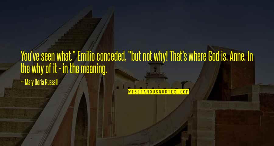 Meaning Of You Quotes By Mary Doria Russell: You've seen what," Emilio conceded, "but not why! Meaning Of You Quotes By Mary Doria Russell: You've seen what," Emilio conceded, "but not why!