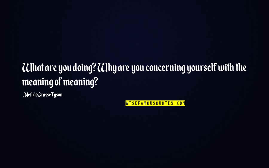 Meaning Of You Quotes By Neil DeGrasse Tyson: What are you doing? Why are you concerning Meaning Of You Quotes By Neil DeGrasse Tyson: What are you doing? Why are you concerning
