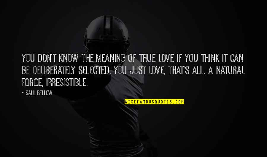 Meaning Of You Quotes By Saul Bellow: You don't know the meaning of true love Meaning Of You Quotes By Saul Bellow: You don't know the meaning of true love