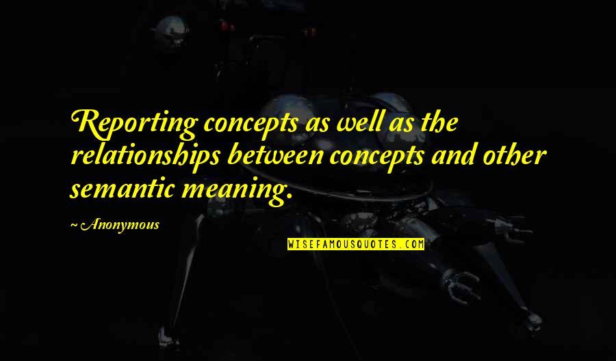 Meaning Well Quotes By Anonymous: Reporting concepts as well as the relationships between