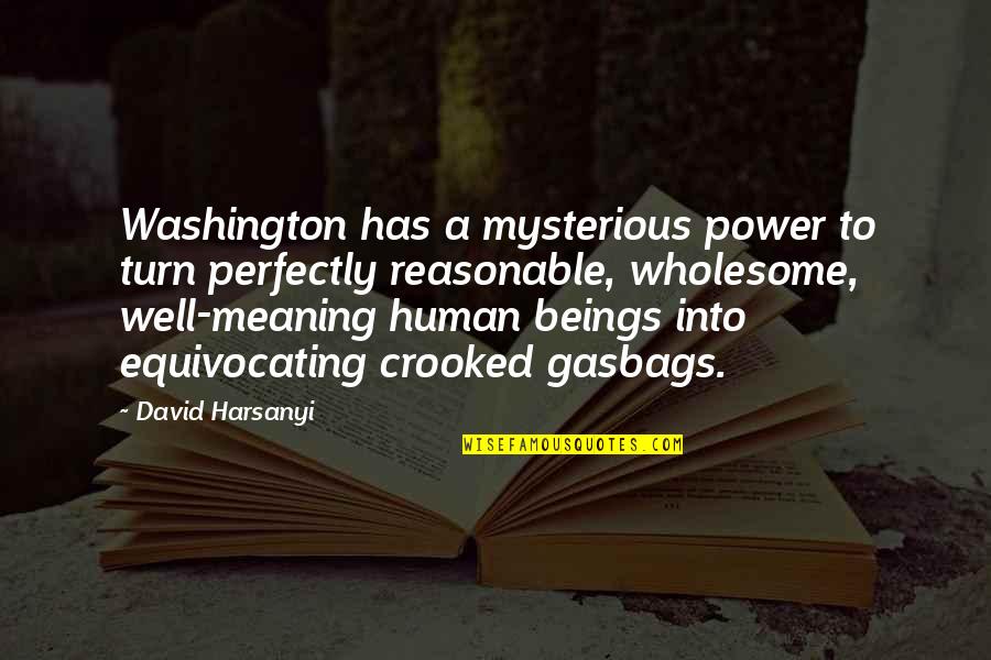 Meaning Well Quotes By David Harsanyi: Washington has a mysterious power to turn perfectly