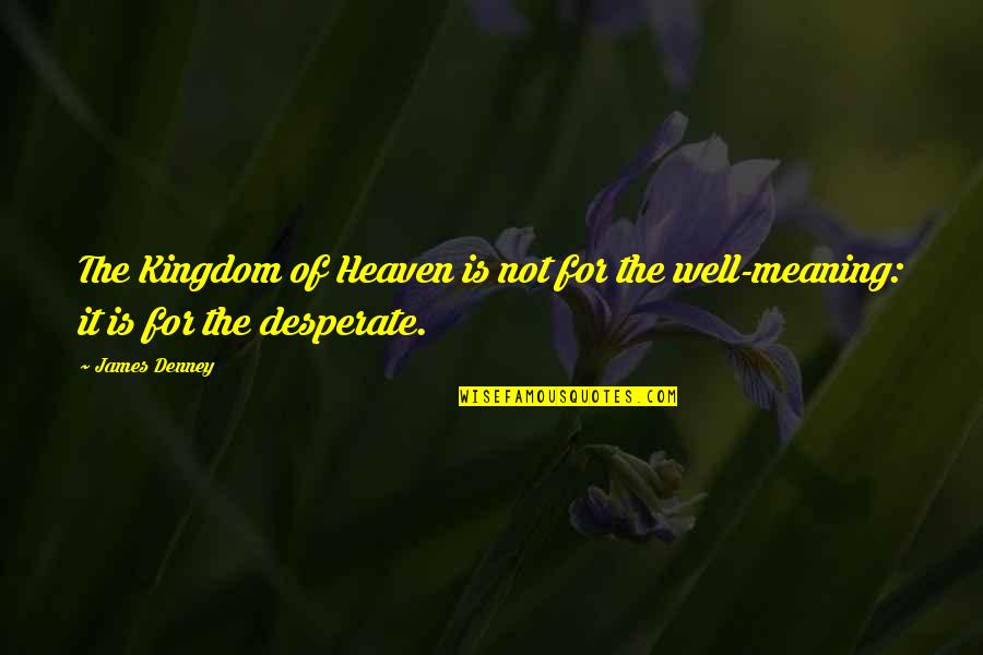 Meaning Well Quotes By James Denney: The Kingdom of Heaven is not for the