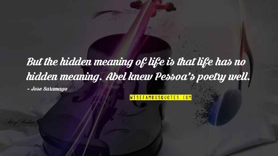 Meaning Well Quotes By Jose Saramago: But the hidden meaning of life is that
