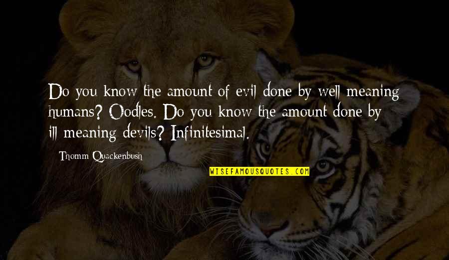 Meaning Well Quotes By Thomm Quackenbush: Do you know the amount of evil done Meaning Well Quotes By Thomm Quackenbush: Do you know the amount of evil done