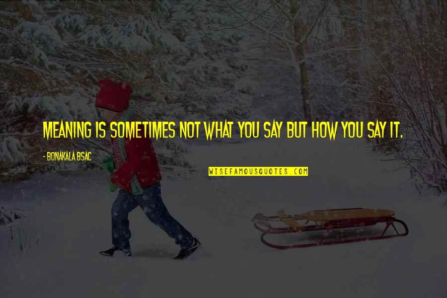 Meaning What You Say Quotes By Bonakala Bsac: Meaning is sometimes not what you say but Meaning What You Say Quotes By Bonakala Bsac: Meaning is sometimes not what you say but