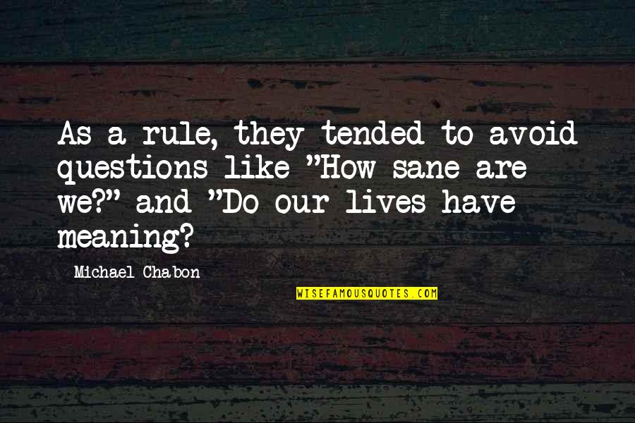 Meaning'and Quotes By Michael Chabon: As a rule, they tended to avoid questions Meaning'and Quotes By Michael Chabon: As a rule, they tended to avoid questions