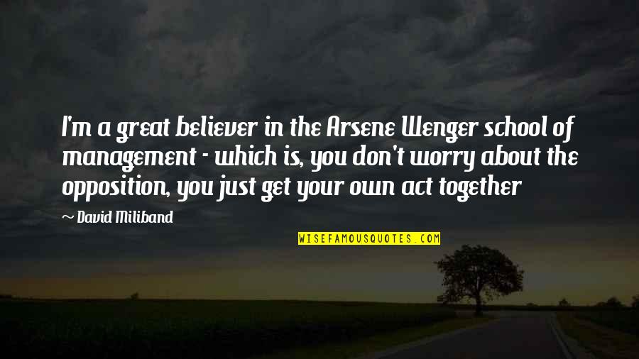 Meaningful Beautiful Inspirational Quotes By David Miliband: I'm a great believer in the Arsene Wenger