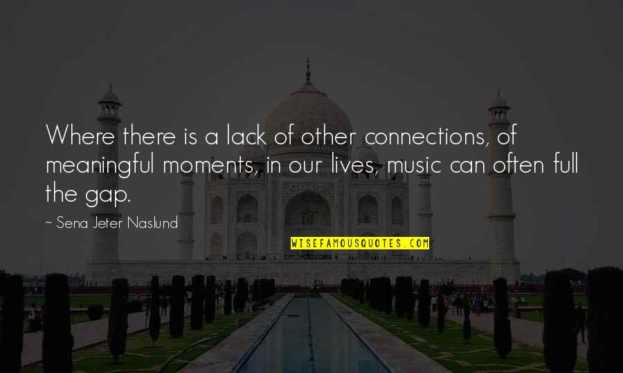 Meaningful Lives Quotes By Sena Jeter Naslund: Where there is a lack of other connections,