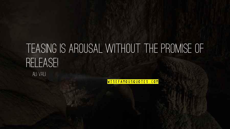 Meaningful Mental Health Quotes By Ali Vali: Teasing is arousal without the promise of release!