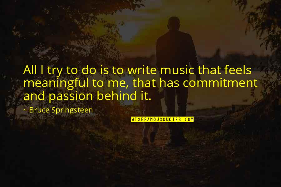 Meaningful Music Quotes By Bruce Springsteen: All I try to do is to write