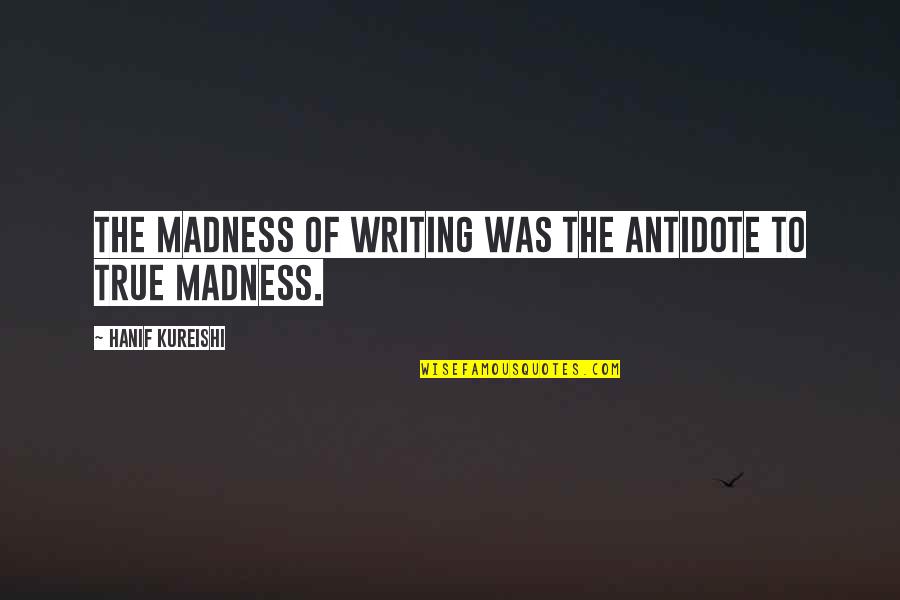 Meaningful Team Quotes By Hanif Kureishi: The madness of writing was the antidote to