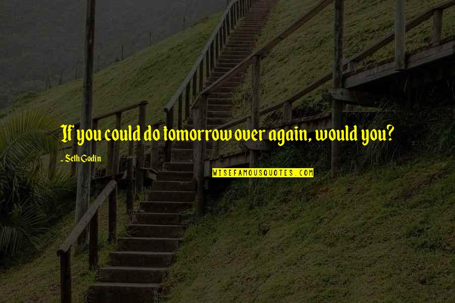 Meaningful Work Quotes By Seth Godin: If you could do tomorrow over again, would