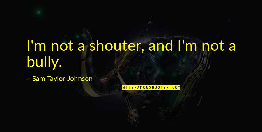 Meaningful Writing Quotes By Sam Taylor-Johnson: I'm not a shouter, and I'm not a