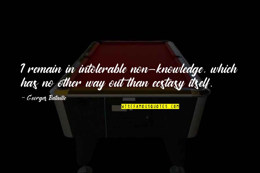 Meaningfulness Of Life Quotes By Georges Bataille: I remain in intolerable non-knowledge, which has no Meaningfulness Of Life Quotes By Georges Bataille: I remain in intolerable non-knowledge, which has no