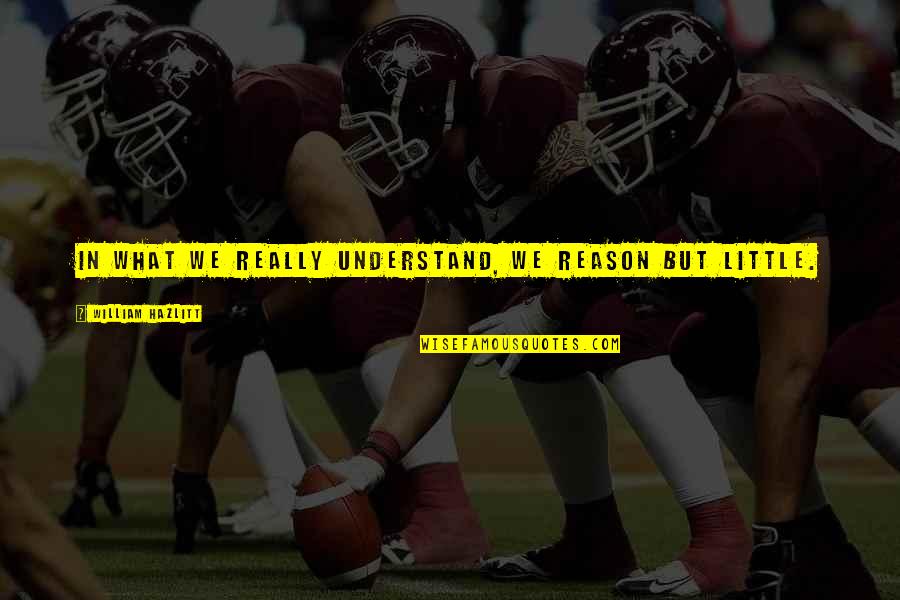 Meaninglessness Of Money Quotes By William Hazlitt: In what we really understand, we reason but Meaninglessness Of Money Quotes By William Hazlitt: In what we really understand, we reason but