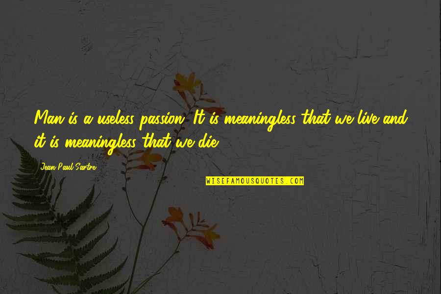 Meaninglessness Quotes By Jean-Paul Sartre: Man is a useless passion. It is meaningless