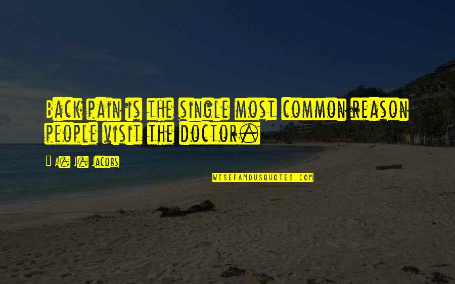 Meanings Shakespeare Quotes By A. J. Jacobs: Back pain is the single most common reason